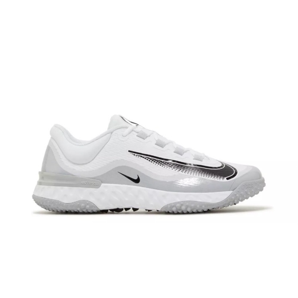 Nike Alpha Huarache Elite 4 Turf White Wolf Grey Black FD2743-100 Men's